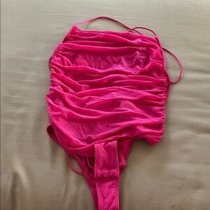 Vibrant Pink Ruched body suit